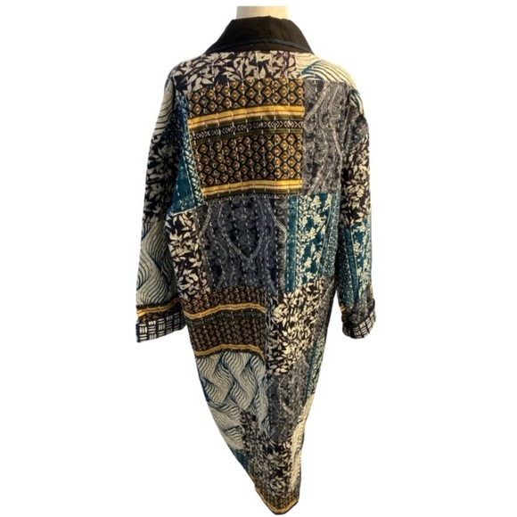 Free People X Brenda Knight NWOT Merigold Quilted Boho Duster Jacket Size L - Picture 6 of 17